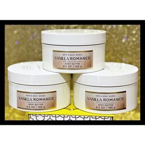 Bath & Body Works 6.5 oz Vanilla Romance Whipped Body Butter Cream x3